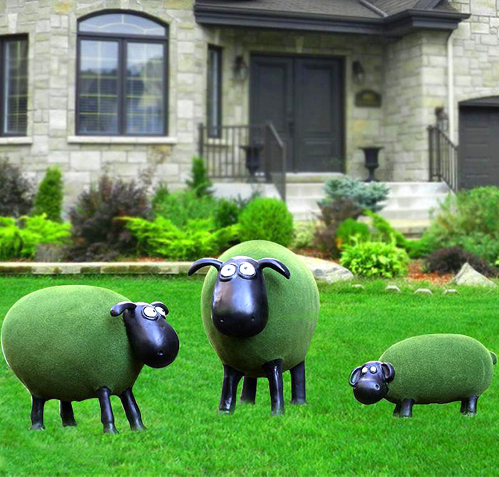 绿雕工艺品、玻璃钢肖恩羊