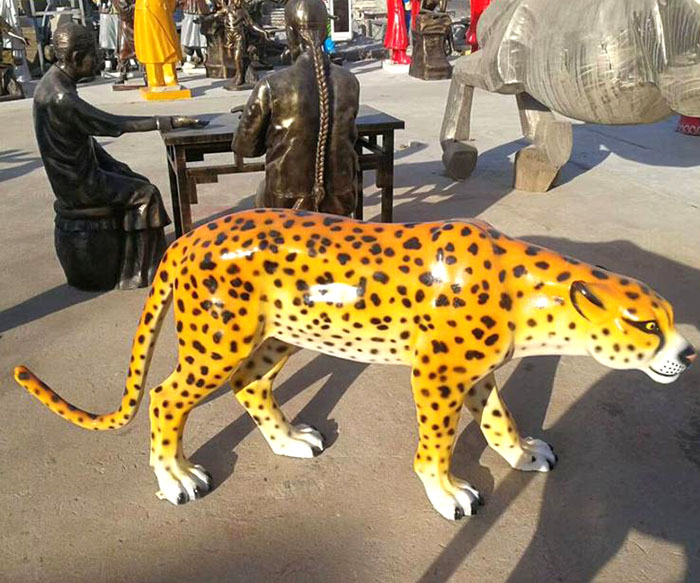 玻钢动物雕塑、仿真动物豹子
